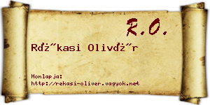 Rékasi Olivér névjegykártya